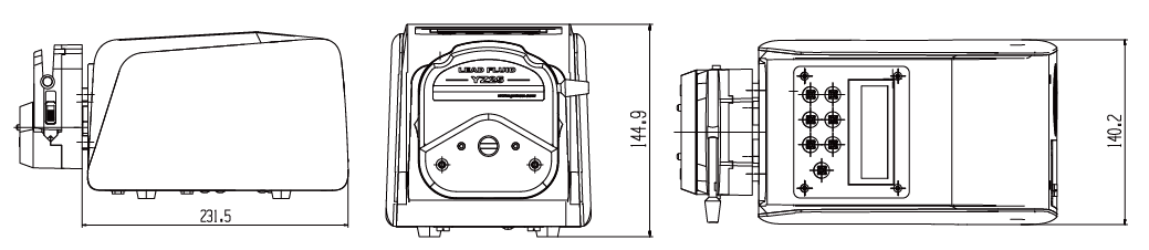 BT103S調速型蠕動(dòng)泵尺寸圖